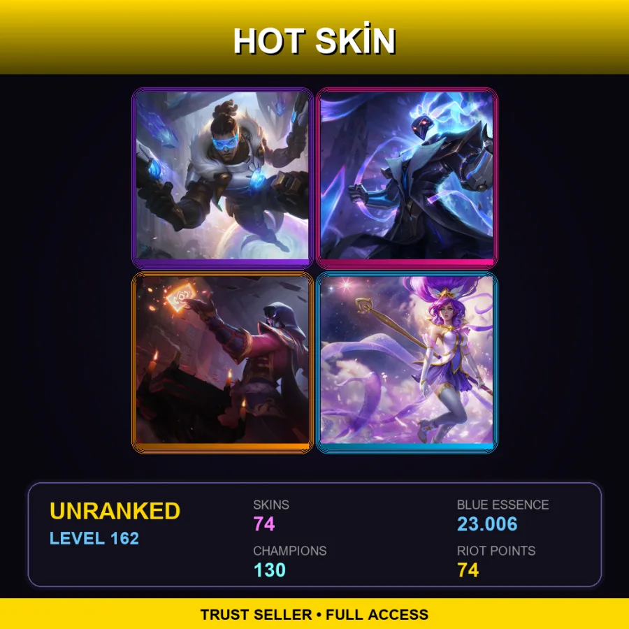 EUNE | Lv162 | Unranked | 74 Skin | 130 Champ