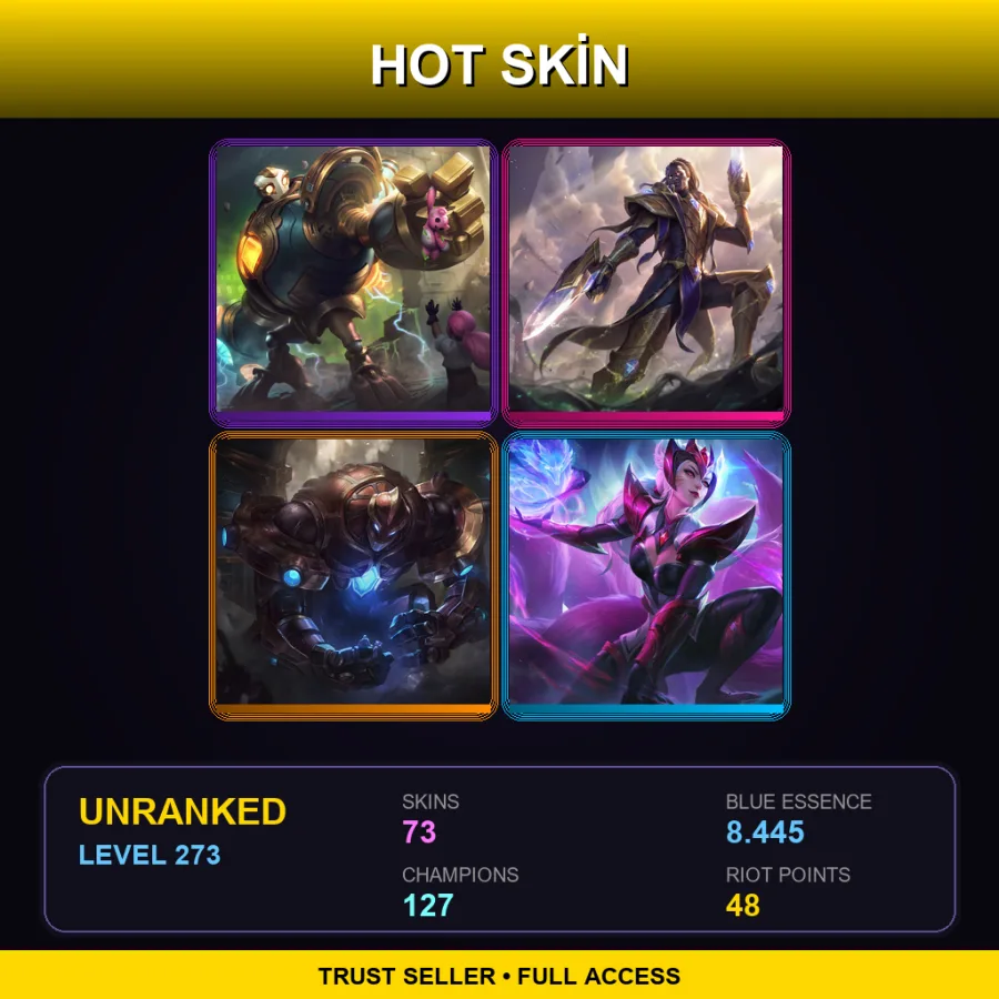 EUNE | Lv273 | Unranked | 73 Skin | 127 Champ