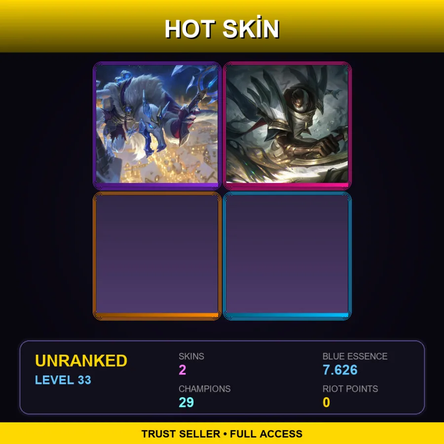 NA | Lv33 | Unranked | 2 Skin | 29 Champ