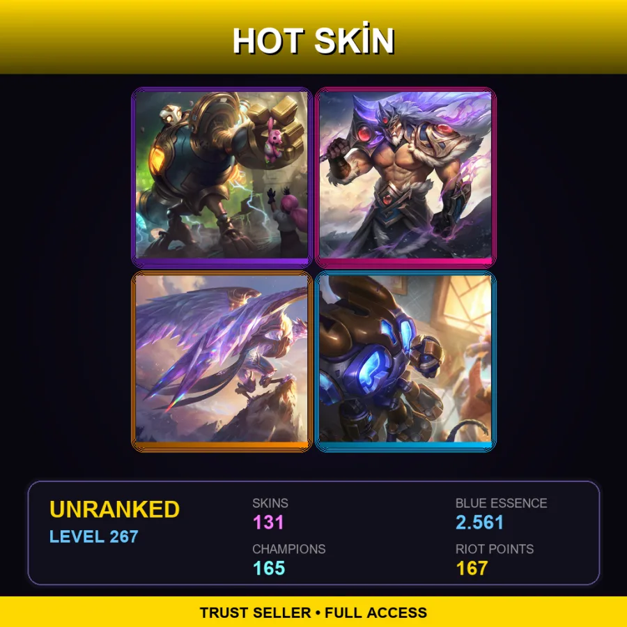 EUW | Lv267 | Unranked | 131 Skin | 165 Champ — Omega Squad Tristana
