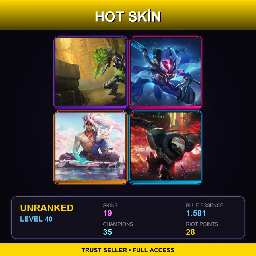 BR | Lv40 | Unranked | 19 Skin | 35 Champ