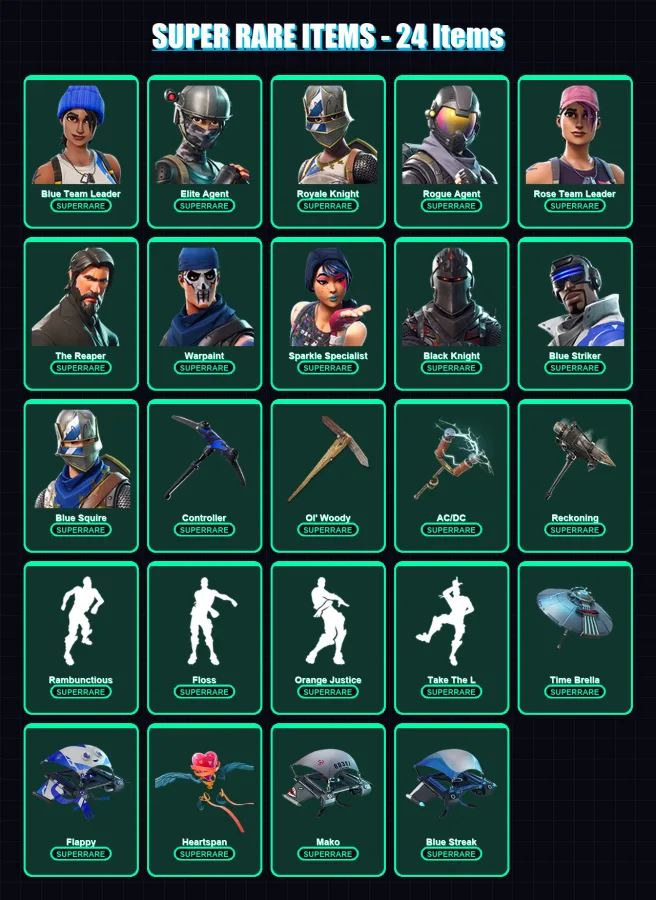 [PS4/PS5/XBOX/PC] | Blue Team Leader | Elite Agent | Royale Knight | 105 skin | Lv1359