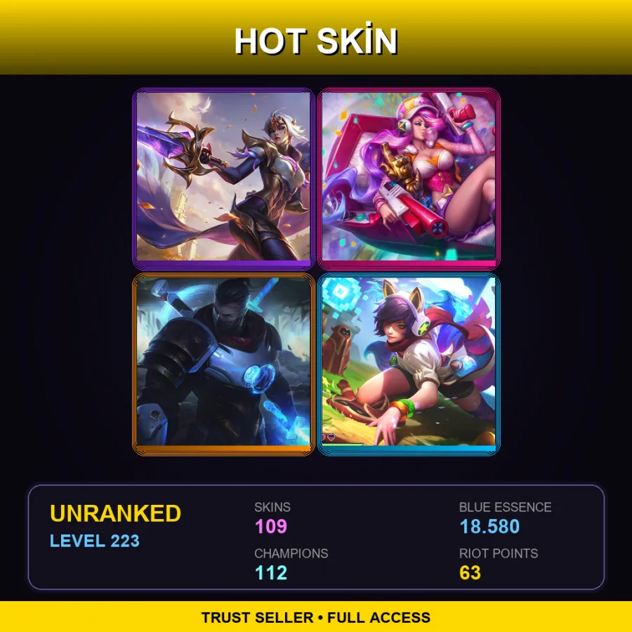 EUNE | Lv223 | Unranked | 109 Skin | 112 Champ — Sanguine Garen