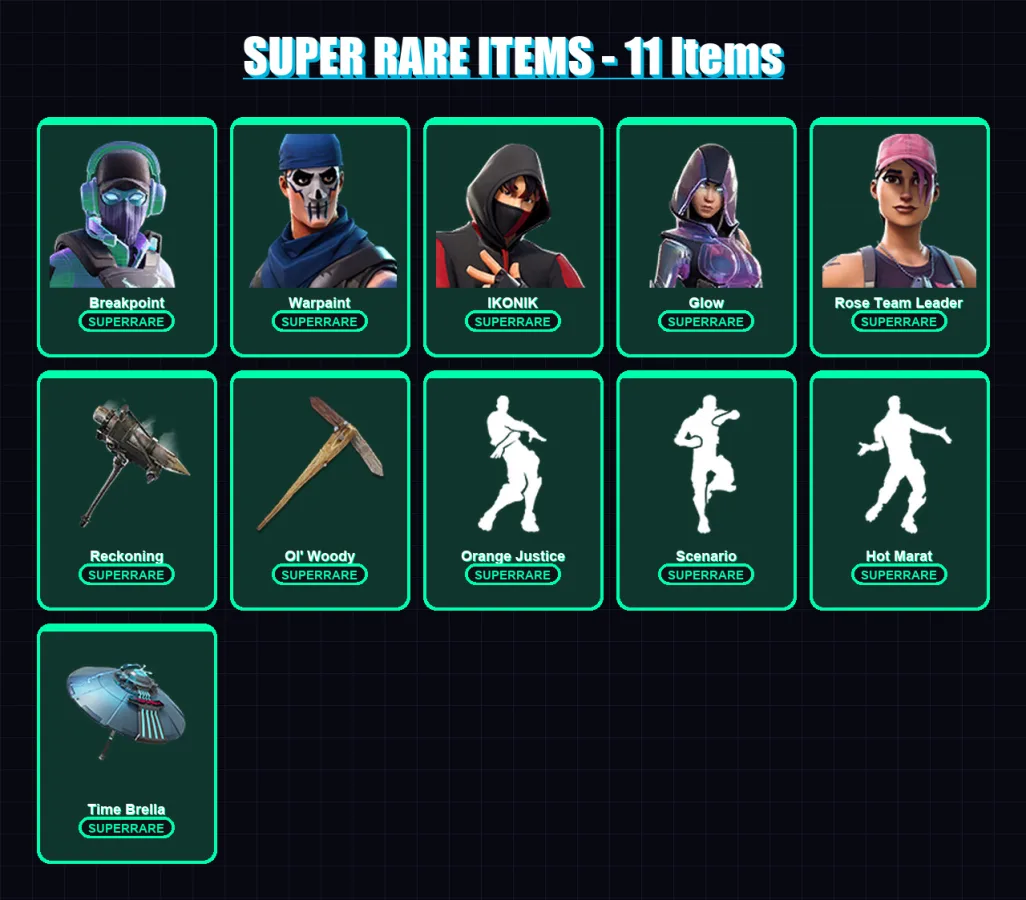 [PC/PSN] | Breakpoint | Warpaint | IKONIK | Glow | Rose Team Leader | 154 skin | 165 pickaxe | 152 emote | 144 glider | Lv2005 — Fortnite account