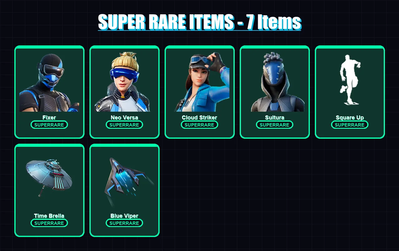 [PS4/PS5/XBOX/PC] | Fixer | Neo Versa | Cloud Striker | Sultura | The Origin | 76 skin | 102 pickaxe | 76 emote | 100 glider | Lv1193