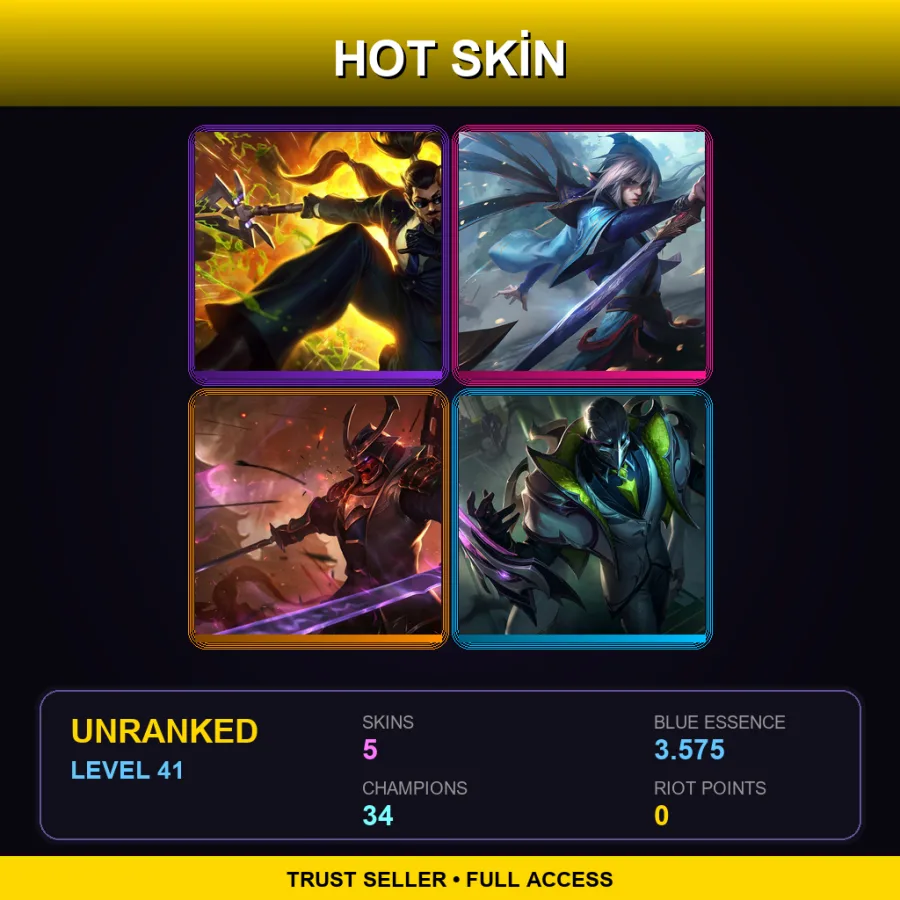 TR | Lv41 | Unranked | 5 Skin | 34 Champ