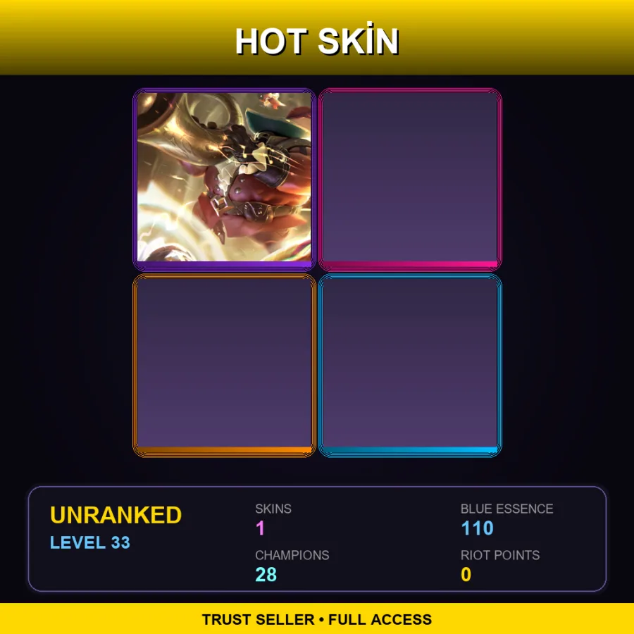 EUW | Lv33 | Unranked | 1 Skin | 28 Champ — LoL account