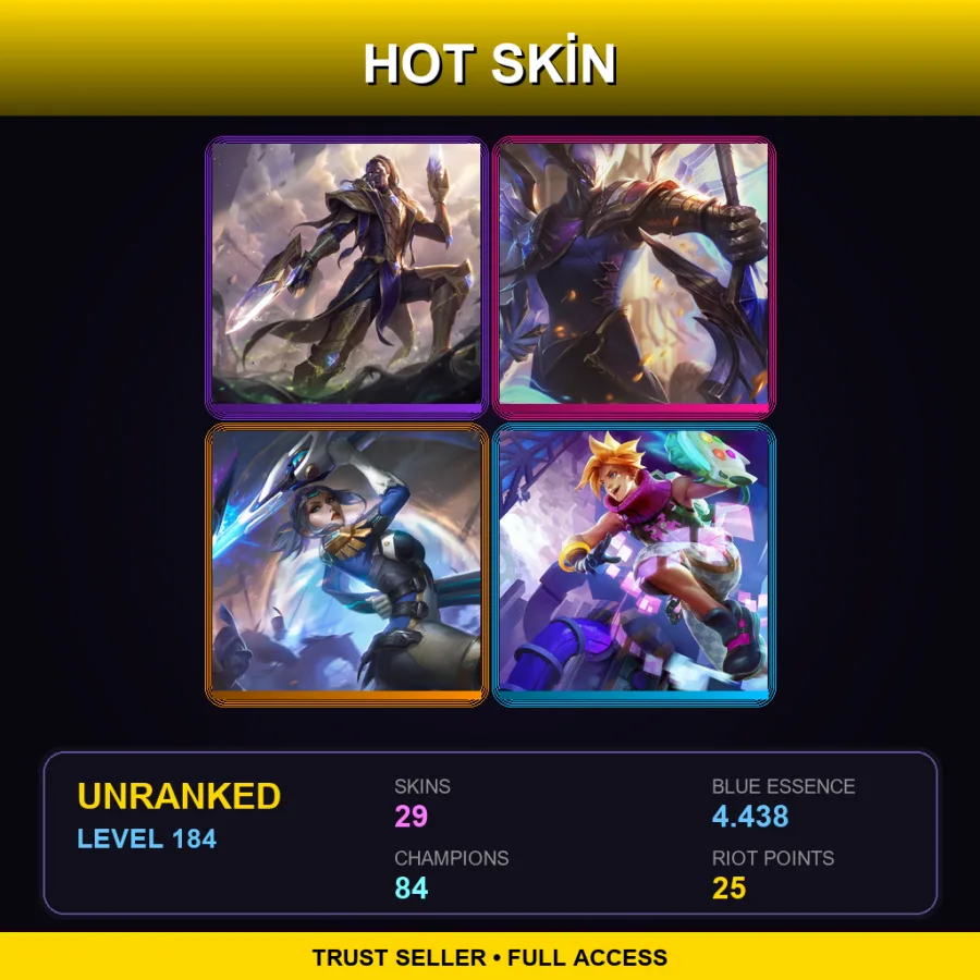 LAS | Lv184 | Unranked | 29 Skin | 84 Champ — Arcana Tahm Kench
