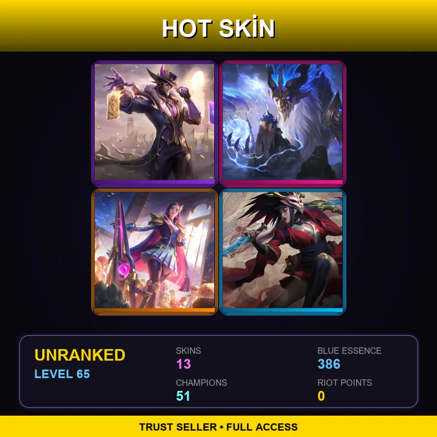 LAN | Lv65 | Unranked | 13 Skin | 51 Champ — Sentinel Olaf