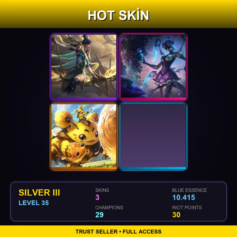 EUNE | Lv35 | Silver III | 3 Skin | 29 Champ