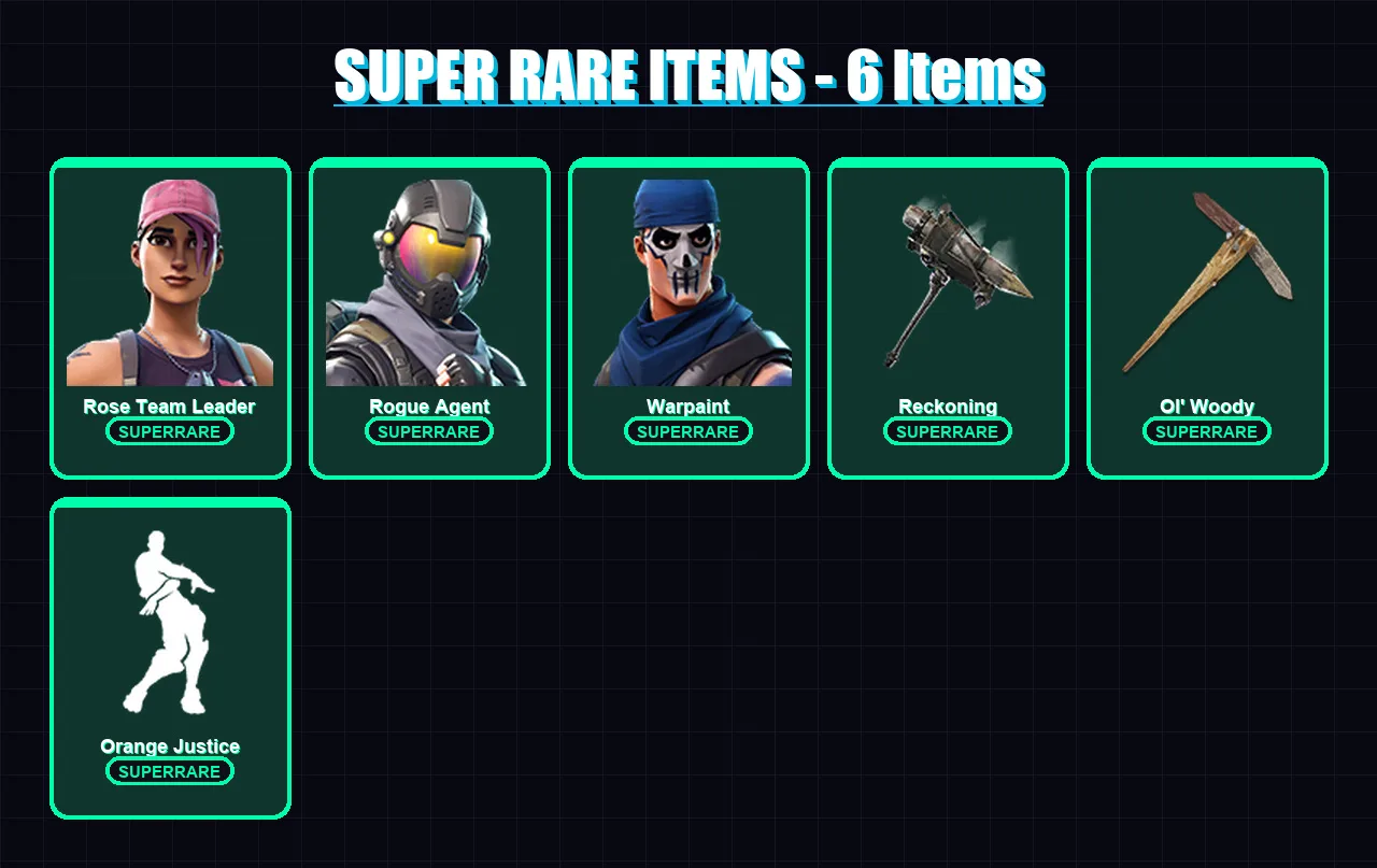 [PC/XBOX/PSN] | Rose Team Leader | Rogue Agent | Warpaint | The Visitor | Calamity | 17 skin | 16 pickaxe | 16 emote | 18 glider | Lv183