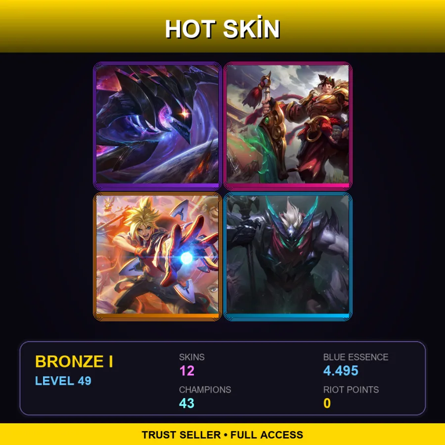 TR | Lv49 | Bronze I | 12 Skin | 43 Champ