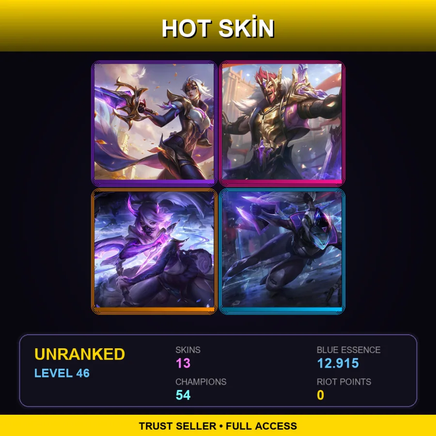 LAS | Lv46 | Unranked | 13 Skin | 54 Champ — Three Honors Malzahar