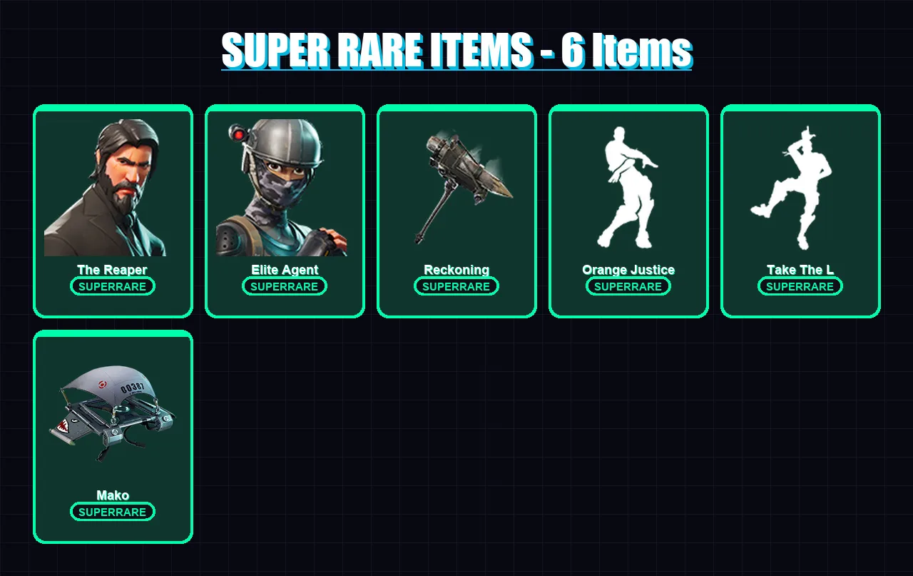 [PS4/PS5/XBOX/PC] | The Reaper | Elite Agent | Calamity | Wukong | Dark Voyager | 13 skin | 14 pickaxe | 20 emote | 18 glider | Lv330