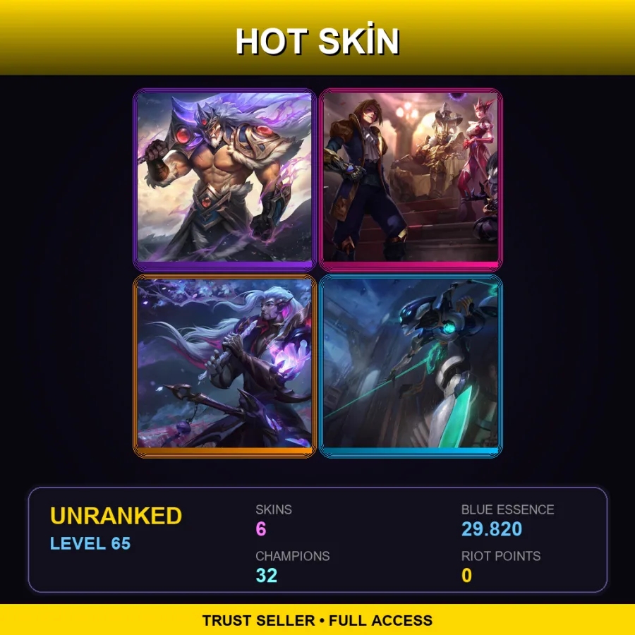 EUW | Lv65 | Unranked | 6 Skin | 32 Champ — Dream Dragon Yasuo