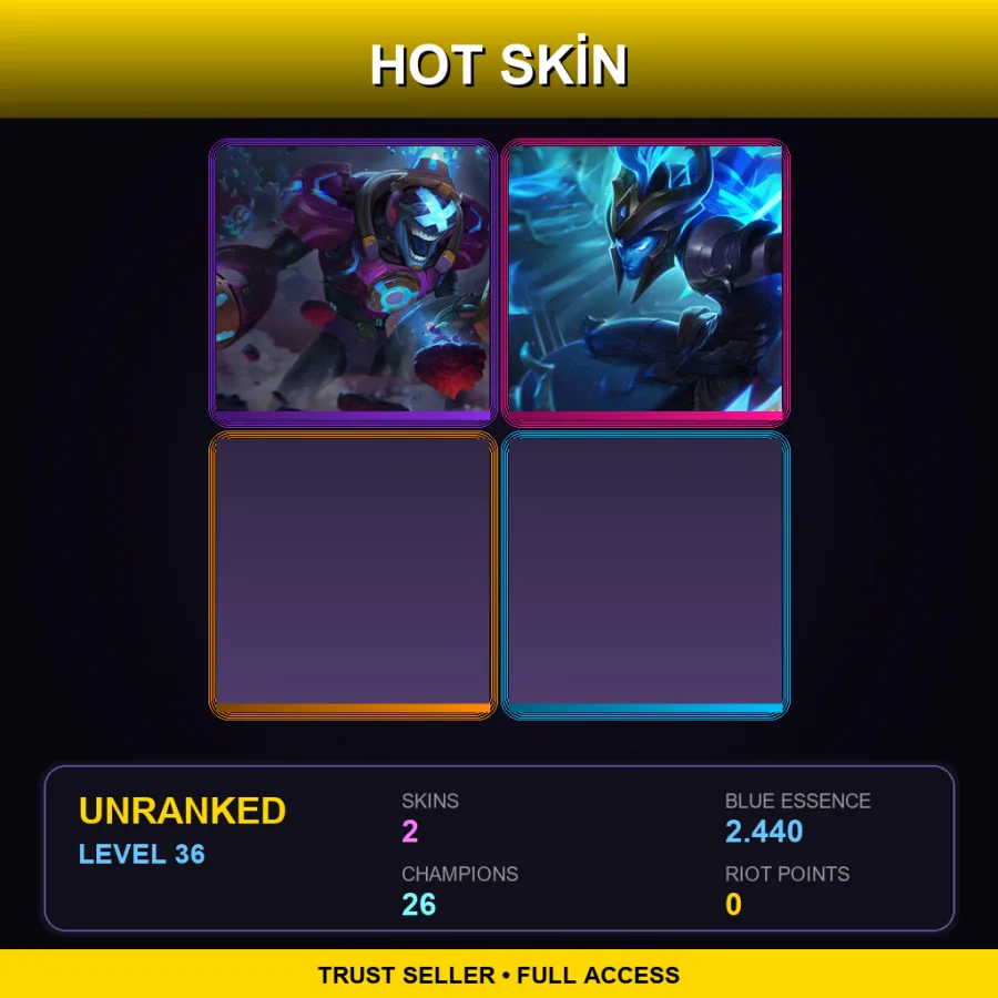 BR | Lv36 | Unranked | 2 Skin | 26 Champ — LoL account