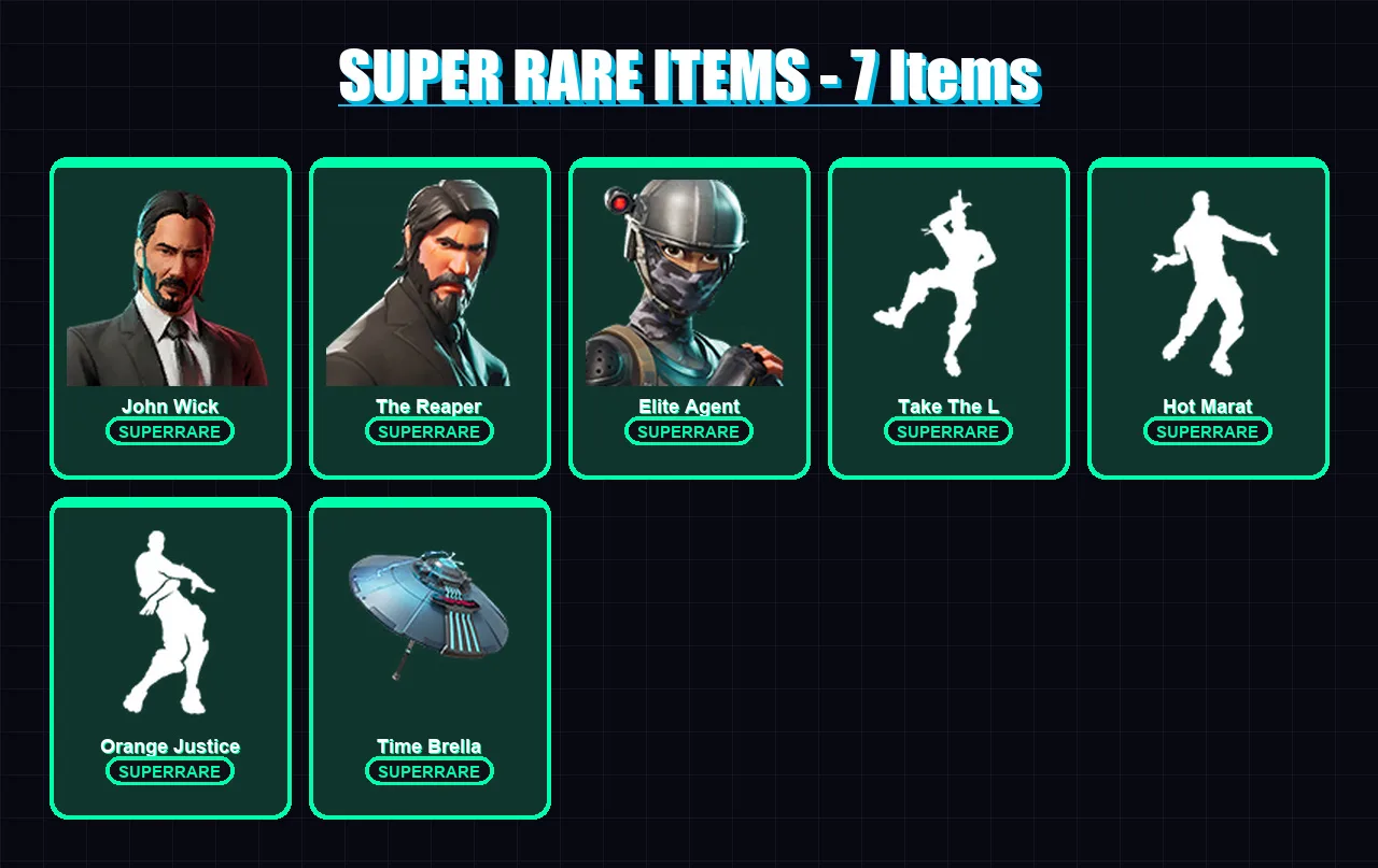 [SWITCH/XBOX/PSN/PC] | John Wick | The Reaper | Elite Agent | Raz | Sentinel | 39 skin | 48 pickaxe | 59 emote | 54 glider | Lv801