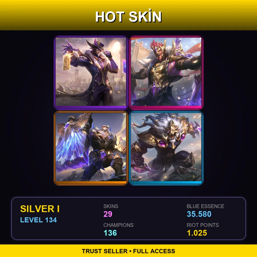 EUNE | Lv134 | Silver I | 29 Skin | 136 Champ