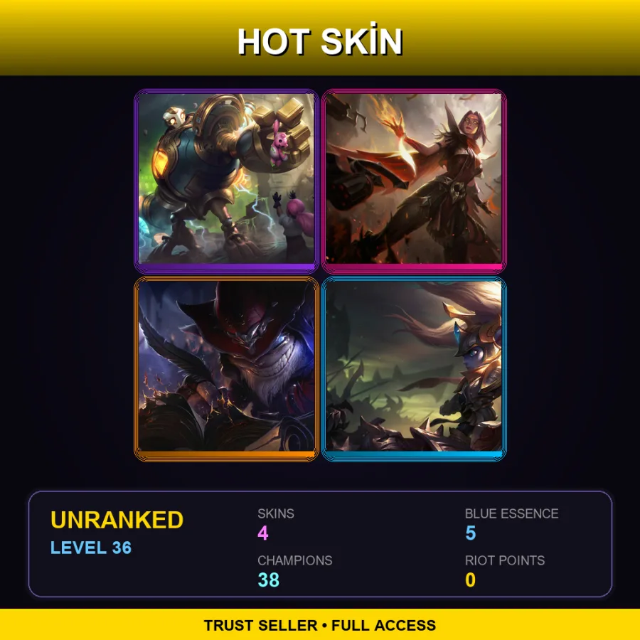EUNE | Lv36 | Unranked | 4 Skin | 38 Champ — Battle Regalia Poppy
