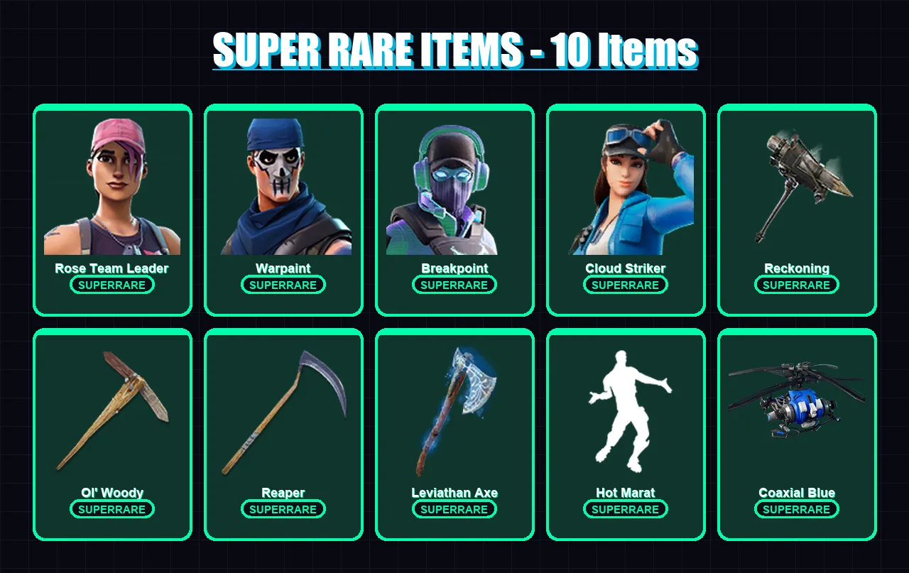 [PC/XBOX] | Rose Team Leader | Warpaint | Breakpoint | Cloud Striker | Hybrid | 136 skin | 152 pickaxe | 132 emote | 126 glider | Lv2289 — Fortnite account