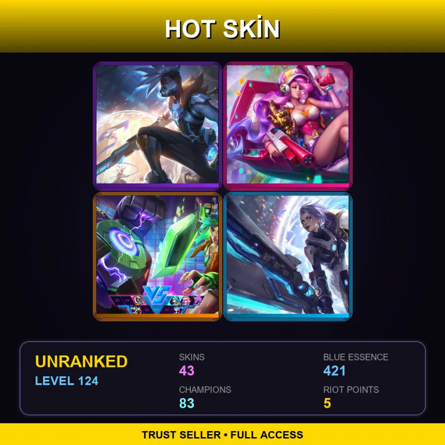 VN | Lv124 | Unranked | 43 Skin | 83 Champ — LoL account
