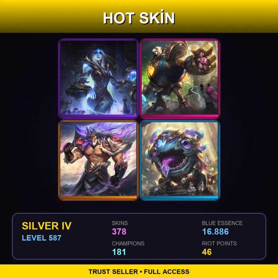 BR | Lv587 | Silver IV | 378 Skin | 181 Champ