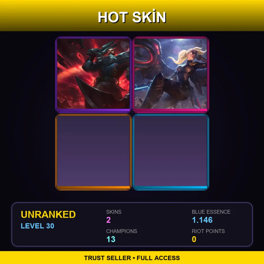 EUW | Lv30 | Unranked | 2 Skin | 13 Champ — LoL account