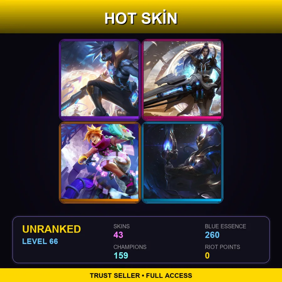 SG | Lv66 | Unranked | 43 Skin | 159 Champ