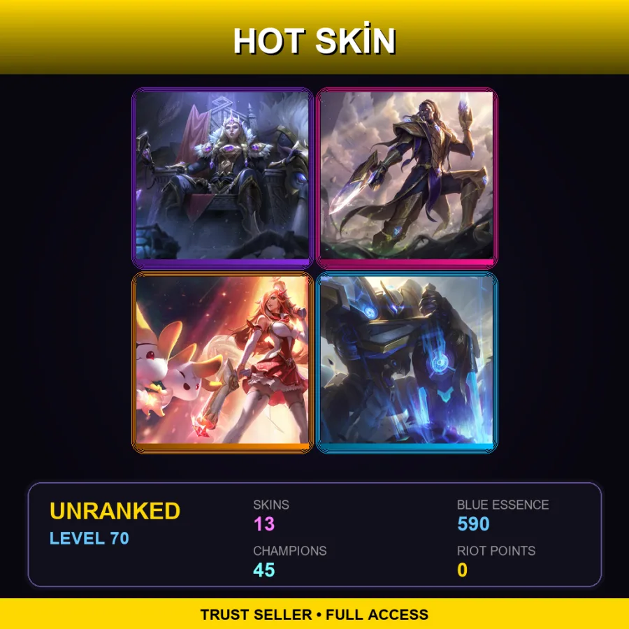 TR | Lv70 | Unranked | 13 Skin | 45 Champ