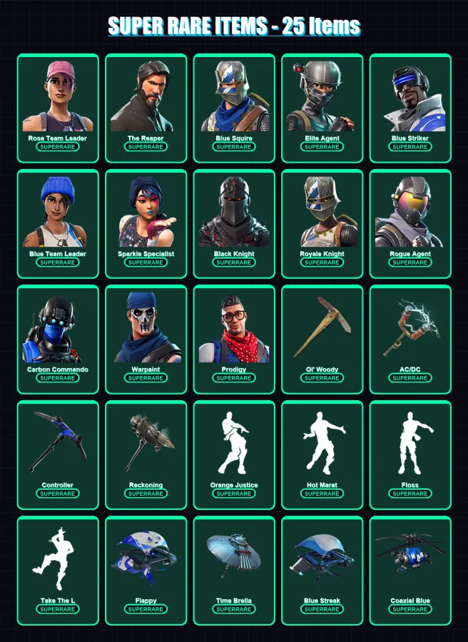 [PS4/PS5/XBOX/PC] | Rose Team Leader | The Reaper | Blue Squire | 106 skin | Lv2163