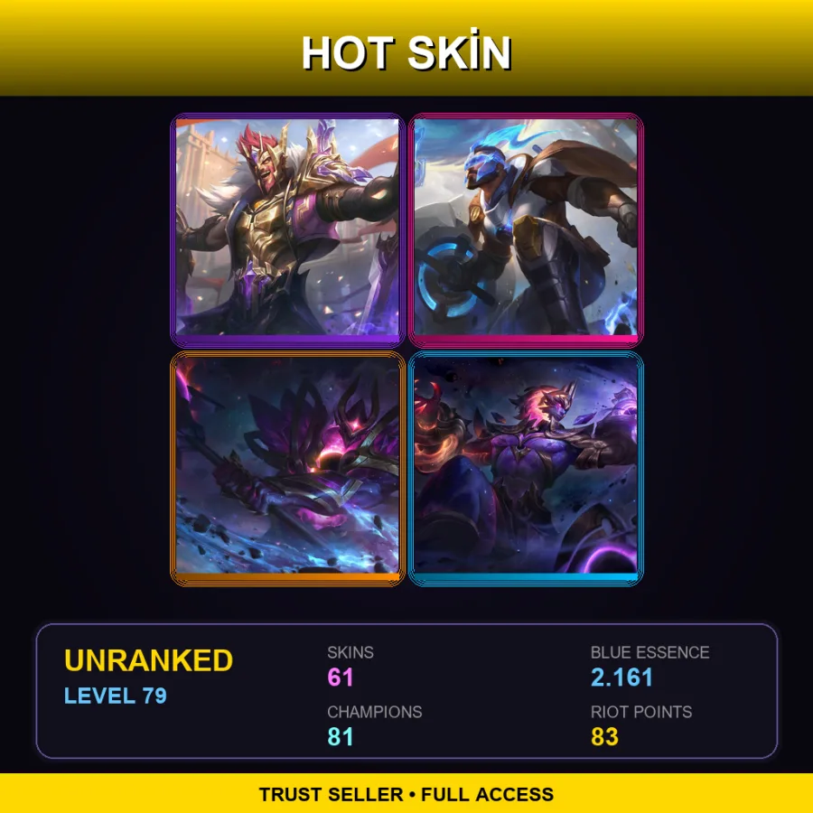 EUW | Lv79 | Unranked | 61 Skin | 81 Champ