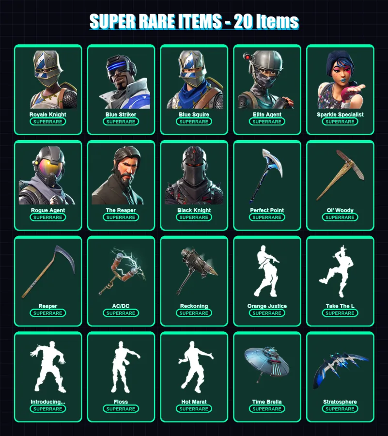 [PC/XBOX] | Royale Knight | Blue Striker | Blue Squire | Elite Agent | Sparkle Specialist | 119 skin | 97 pickaxe | 98 emote | 105 glider | Lv1385