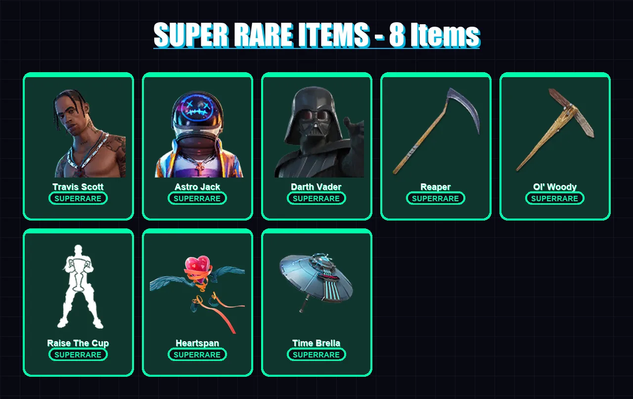 [PS4/PS5/PC] | Travis Scott | Astro Jack | Darth Vader | Hybrid | Ronin | 359 skin | 406 pickaxe | 286 emote | 294 glider | Lv5321
