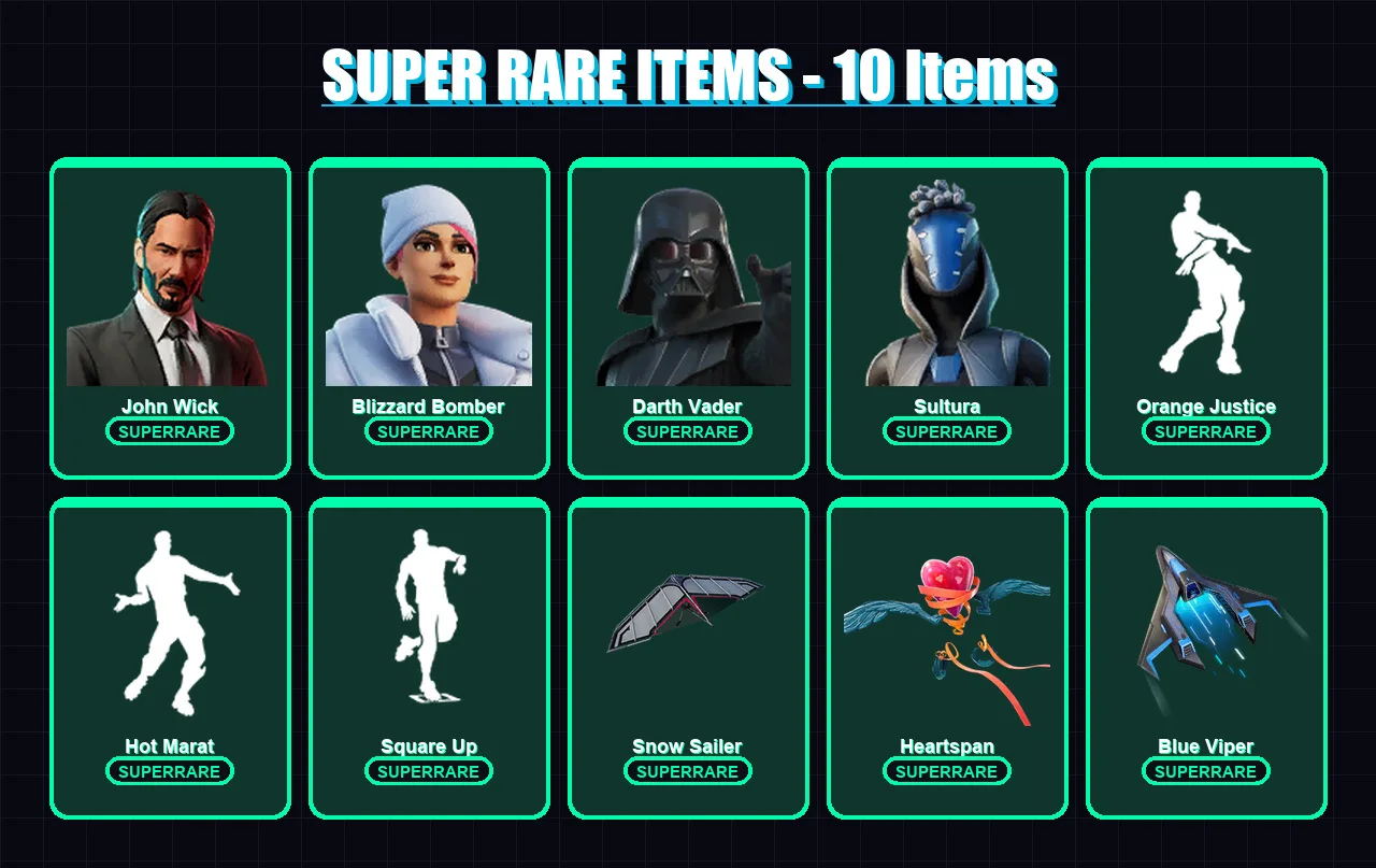 [PS4/PS5/XBOX/PC] | John Wick | Blizzard Bomber | Darth Vader | Sultura | Fusion | 112 skin | 109 pickaxe | 98 emote | 103 glider | Lv1284
