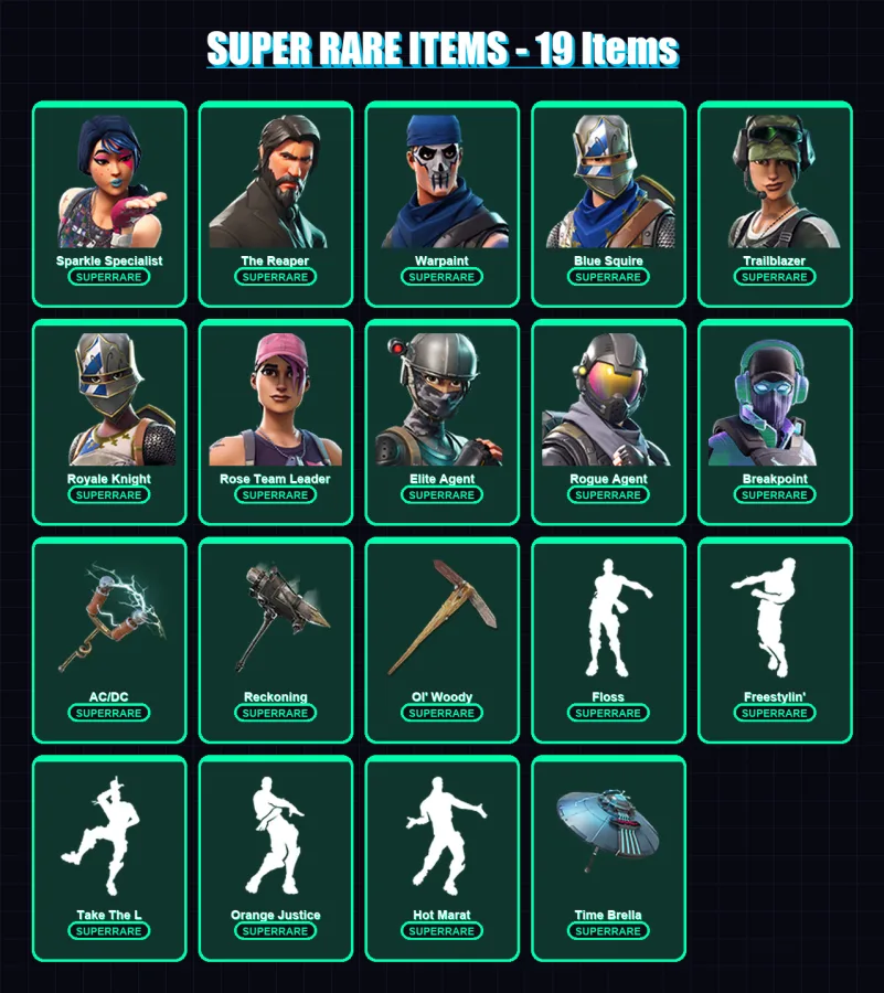 [PC/XBOX/PSN] | Sparkle Specialist | The Reaper | Omega | Warpaint | Blue Squire | 113 skin | 113 pickaxe | 104 emote | 111 glider | Lv1678