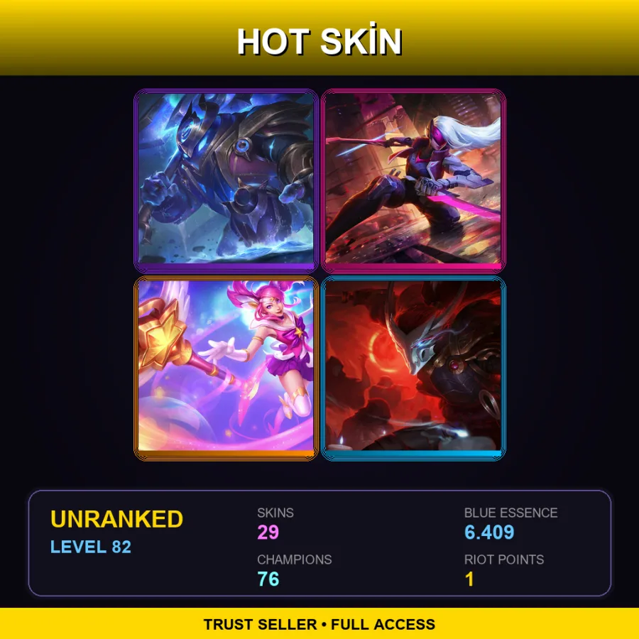 SG | Lv82 | Unranked | 29 Skin | 76 Champ