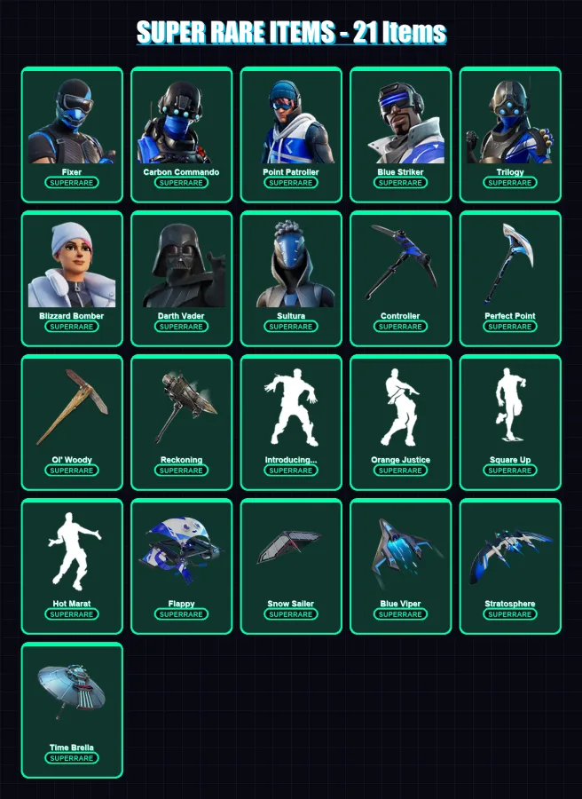 [PC/XBOX] | Fixer | Carbon Commando | Point Patroller | Blue Striker | Trilogy | 239 skin | 229 pickaxe | 223 emote | 206 glider | Lv2495