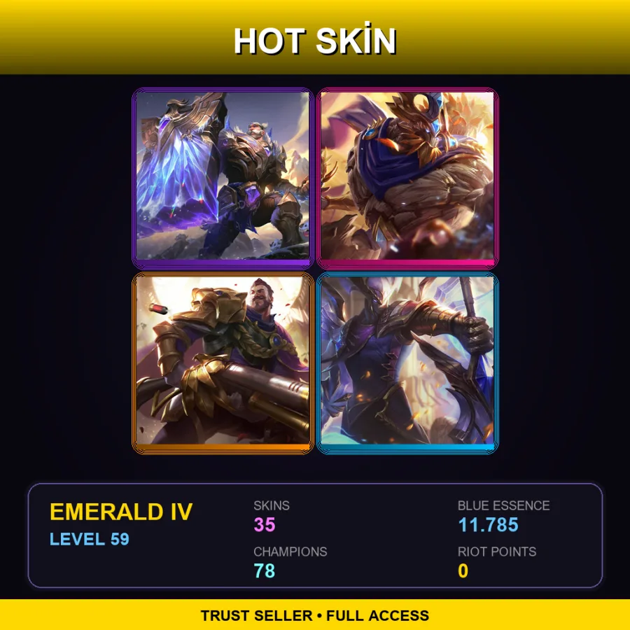 SG | Lv59 | Emerald IV | 35 Skin | 78 Champ