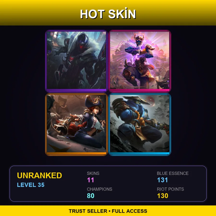 VN | Lv35 | Unranked | 11 Skin | 80 Champ — Temple Jax