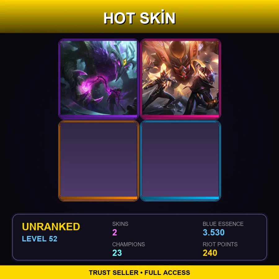 NA | Lv52 | Unranked | 2 Skin | 23 Champ
