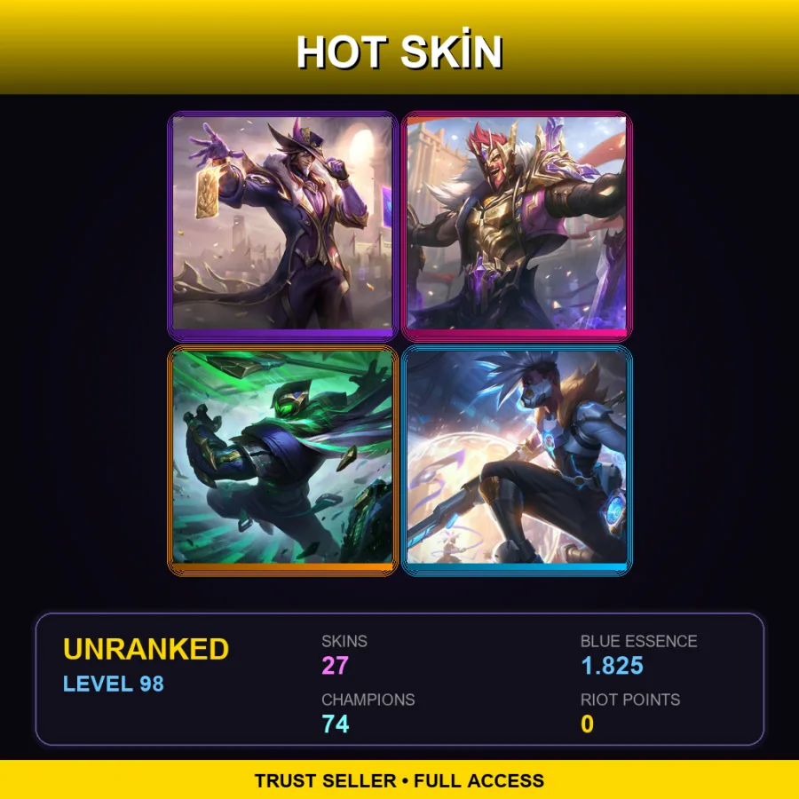 LAN | Lv98 | Unranked | 27 Skin | 74 Champ — Psyops Master Yi
