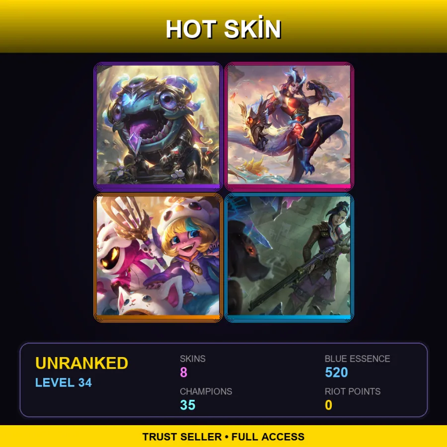 LAS | Lv34 | Unranked | 8 Skin | 35 Champ