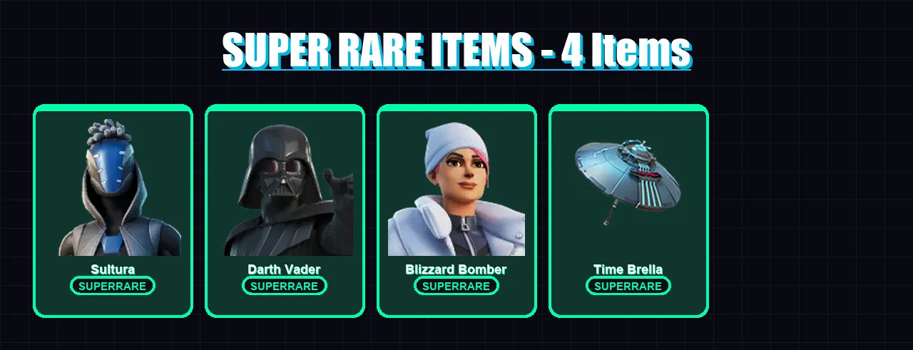 [PS4/PS5/XBOX/PC] | Sultura | Darth Vader | Blizzard Bomber | Raz | Joey | 84 skin | 89 pickaxe | 71 emote | 81 glider | Lv1829
