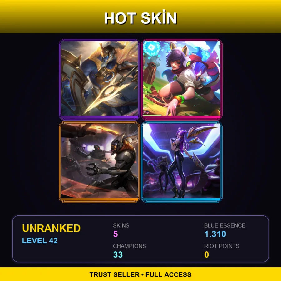 TR | Lv42 | Unranked | 5 Skin | 33 Champ
