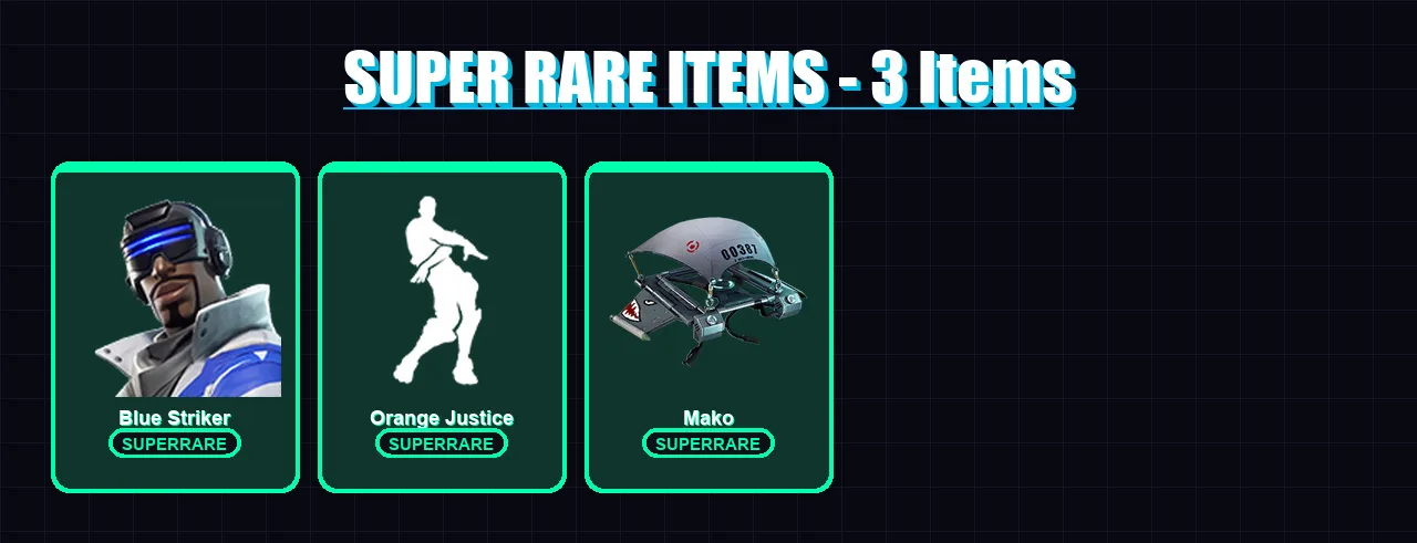 [PC/XBOX/PSN] | Blue Striker | Enforcer | Drift | Huntress | Sun Strider | 10 skin | 8 pickaxe | 20 emote | 18 glider | Lv357
