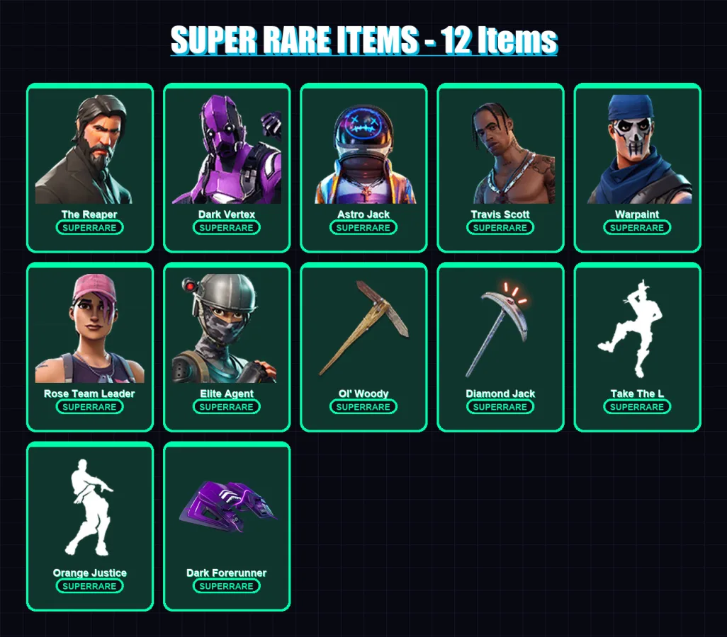 [PC/PSN] | The Reaper | Dark Vertex | Astro Jack | Travis Scott | Warpaint | 103 skin | 102 pickaxe | 79 emote | 79 glider | Lv710