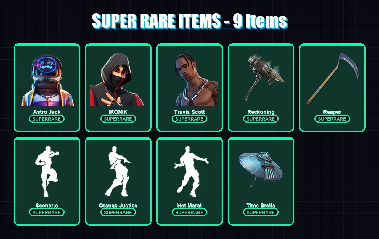 [PC/XBOX/PSN] | Astro Jack | IKONIK | Travis Scott | Dire | Midas | 88 skin | 71 pickaxe | 89 emote | 78 glider | Lv1025