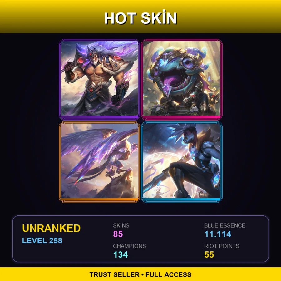 LAN | Lv258 | Unranked | 85 Skin | 134 Champ