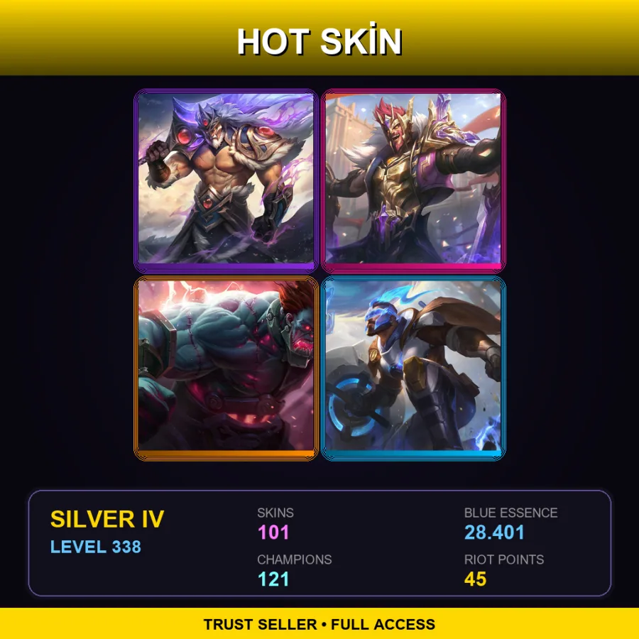 LAN | Lv338 | Silver IV | 101 Skin | 121 Champ