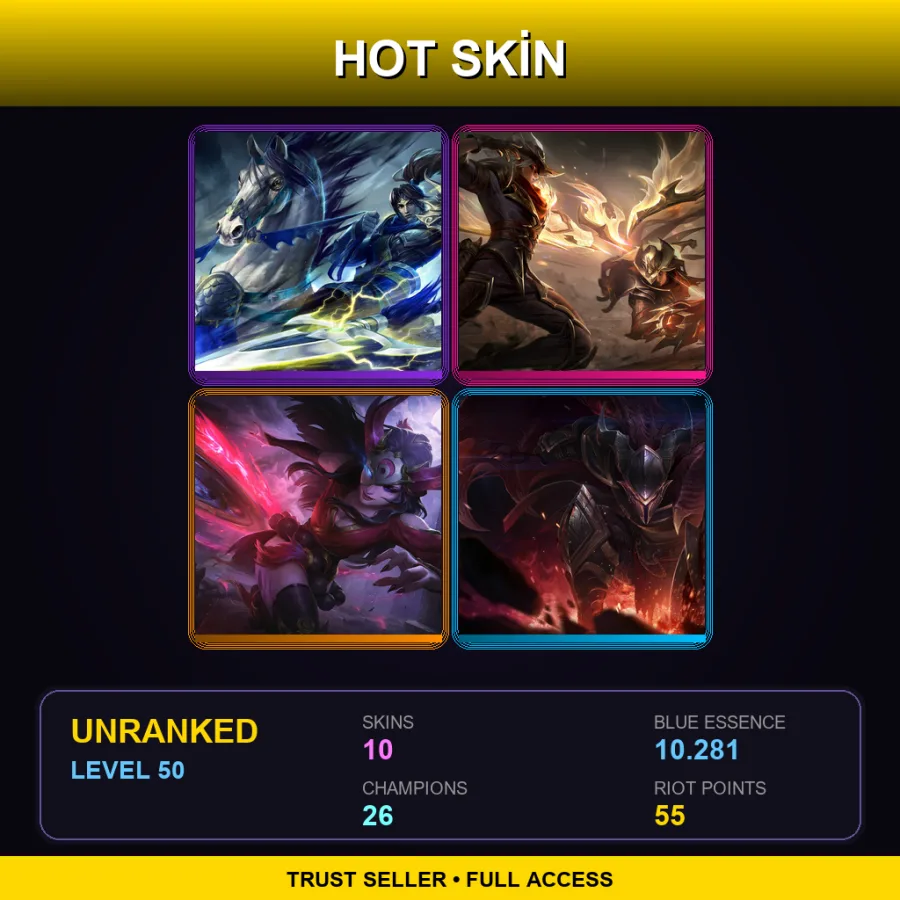LAN | Lv50 | Unranked | 10 Skin | 26 Champ